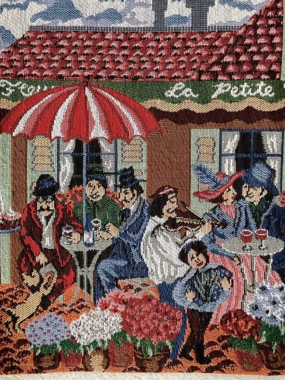 French Café Paris Market Woven Tapestry Table Runner 72”